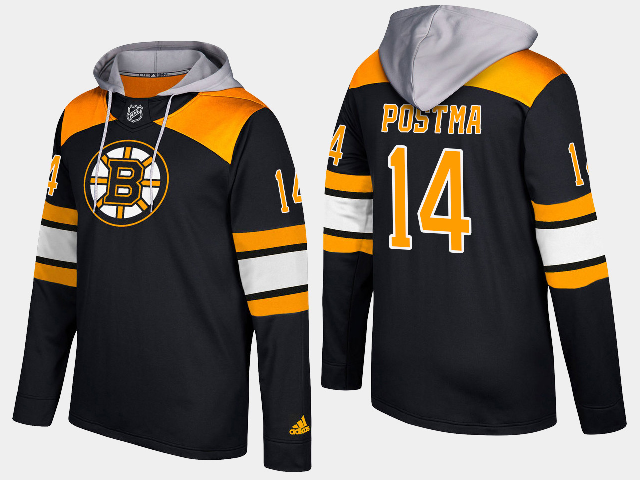 Men NHL Boston bruins 14 paul postma black hoodie
